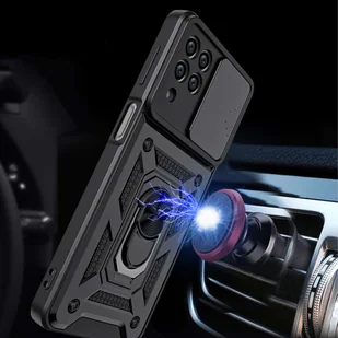 Pancerne etui z osłoną aparatu Alogy Camshield Stand Ring do Samsung Galaxy M53 5G czarne - Etui i futerały do telefonów - miniaturka - grafika 6