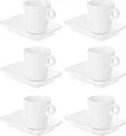 Filiżanki - Vessia Porcelanowa filiżanka do kawy z prostokątnym spodkiem, biała, 180 ml - miniaturka - grafika 1
