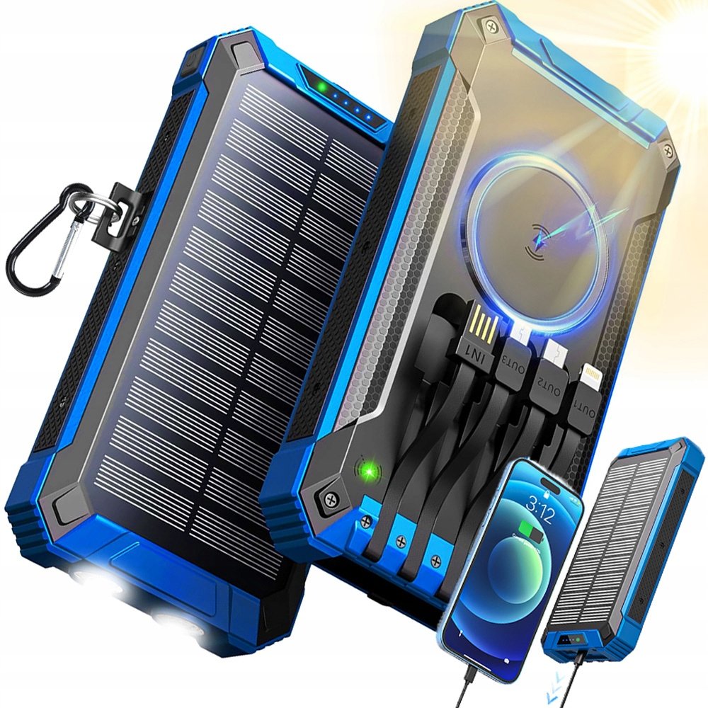 26800mAh Solarny Powerbank Energią Słoneczną Latarka Wodoodporna