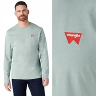 Koszulki męskie - Wrangler LONGSLEEVE SIGN OFF TEE BAWEŁNIANA KOSZULKA DŁUGI RĘKAW LOGO 4XL - miniaturka - grafika 1