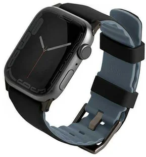 UNIQ pasek Linus Apple Watch Series 4/5/6/7/8/SE/SE2/Ultra 42/44/45mm. Airosoft Silicone czarny/midnight black - Akcesoria do smartwatchy - miniaturka - grafika 1
