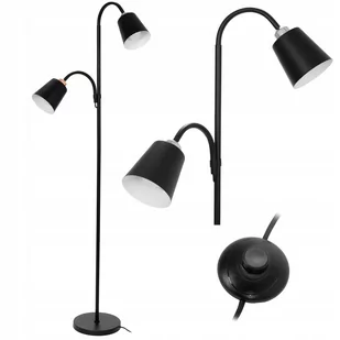Lampa Stojąca Podłogowa Nowoczesna Czarna Loft - Lampy stojące - miniaturka - grafika 1