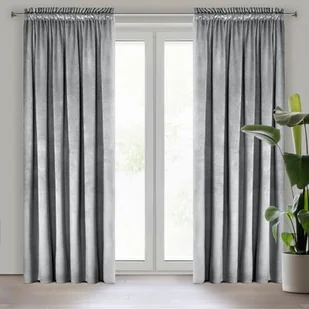 Zasłona na taśmie marszczącej ROSA 140 x 270 cm srebrny - Zasłony - miniaturka - grafika 1