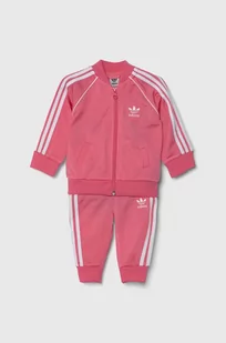 adidas Originals dres dziecięcy kolor różowy - Dresy i komplety dla dziewczynek - miniaturka - grafika 1