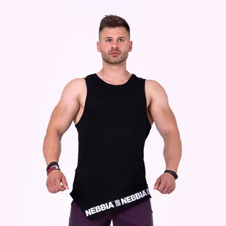 Koszulki sportowe męskie - NEBBIA Męski podkoszulek Be Rebel! czarny - grafika 1