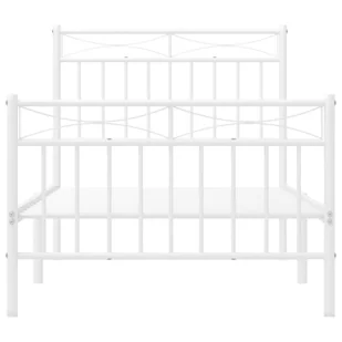 Metalowa rama łóżka z wezgłowiem i zanóżkiem, biała, 90x190 cm Lumarko! - Łóżka - miniaturka - grafika 6