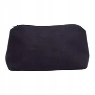 Kosmetyczki, organizery i kuferki - Kosmetyczka z Naturalnego Lnu Czarna z Czerwoną Podszewką 15x25 cm - miniaturka - grafika 1