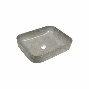 INVENA UMYWALKA NABLATOWA FLORINA INVENA TREND 51CM PROSTOKĄTNA EFEKT MARMUR SZARA POŁYS - Umywalki - miniaturka - grafika 1