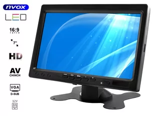 Monitor zagłówkowy lub wolnostojący LCD 7" cali HD AV VGA z RAMKĄ 12V - Car Video - miniaturka - grafika 1