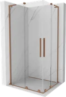 Kabiny prysznicowe - Mexen Velar L Duo kabina prysznicowa rozsuwana 90x80 cm, transparent, miedź szczotkowana - 871-090-080-02-03-65 - miniaturka - grafika 1