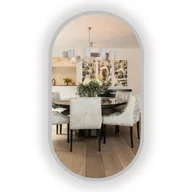 Lustra - LUSTRO ŁAZIENKOWE PODŚWIETLANE LED OWALNE W SREBRNEJ RAMIE 100x35 CM - miniaturka - grafika 1