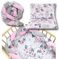 Pościel dla dzieci - Pościel do łóżeczka poszewki + warkocz, niemowlęca dziecięca 120x90 łapacze snów z różą - miniaturka - grafika 1
