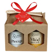 Zestawy upominkowe - Świąteczny Zestaw prezentowy miód lipowy 410g + Pyłek 200g - miniaturka - grafika 1