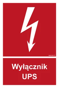 BC048 WYŁĄCZNIK UPS, PN - PŁYTA PCV 1MM; (100X148MM) - Systemy ekspozycyjne i znaki informacyjne - miniaturka - grafika 1