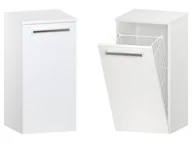 Szafki łazienkowe - Słupek Łazienkowy ATH 35 cm K - Biały Mat - Uchwyty Chromowane - miniaturka - grafika 1