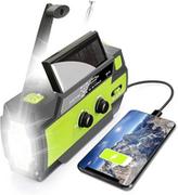 Baterie do telefonów - Emergency Solar Hand Crank Portable Weather Radi (zielony) - miniaturka - grafika 1