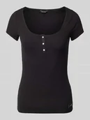 Koszulki i topy damskie - T-shirt z prążkowaniem model ‘KARLEE’ - miniaturka - grafika 1