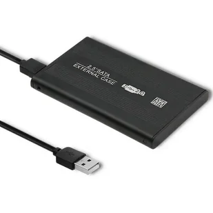 Qoltec Aluminiowa Obudowa/Kieszeń Do Dysków Hdd/Ssd 2.5" Sata3 | Usb 2.0 | Czarny - Obudowy i kieszenie na dyski twarde - miniaturka - grafika 1