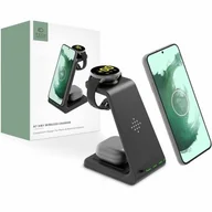 Ładowarki do telefonów - TECH-PROTECT Ładowarka indukcyjna TECH-PROTECT A7 3w1 10W Czarny - miniaturka - grafika 1