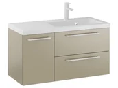 Szafki łazienkowe - Szafka Wisząca Z Umywalką RON 90 cm D Prawa - Cappuccino Mat - Uchwyty Białe Matowe - miniaturka - grafika 1