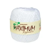 Pasmanteria - Kordonek Opus Natura Maximum Metallic Biały Ze Srebrną Nitką, Bawełna, 565M - miniaturka - grafika 1