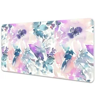 Podkładki na biurko - Mata na biurko Różowe i fioletowe kwiaty 90x45 cm - miniaturka - grafika 1