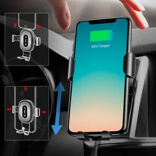 Baseus Wireless Charger Gravity uchwyt samochodowy na kratkę wentylacyjną + bezprzewodowa ładowarka Qi srebrny (WXYL-0S) - Ładowarki do telefonów - miniaturka - grafika 10
