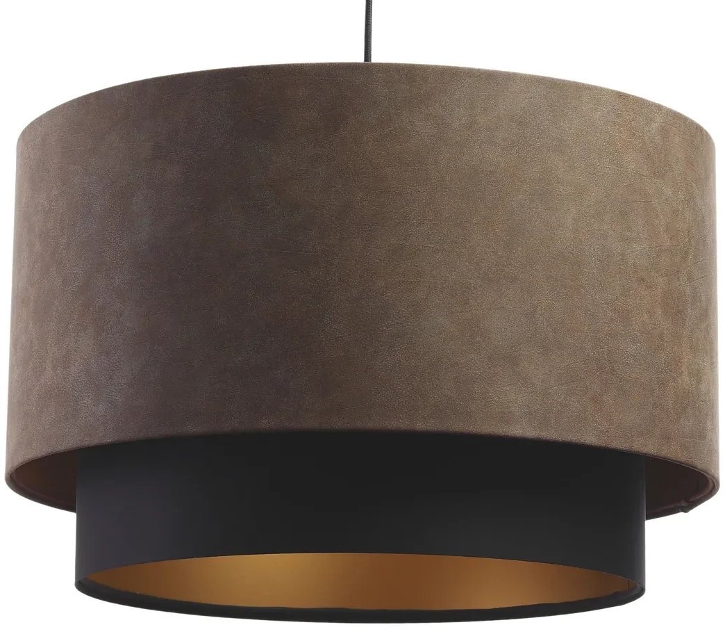 Lampa wisząca DOUBLE ZAMSZ 60 brązowa/czarna BPS KONCEPT