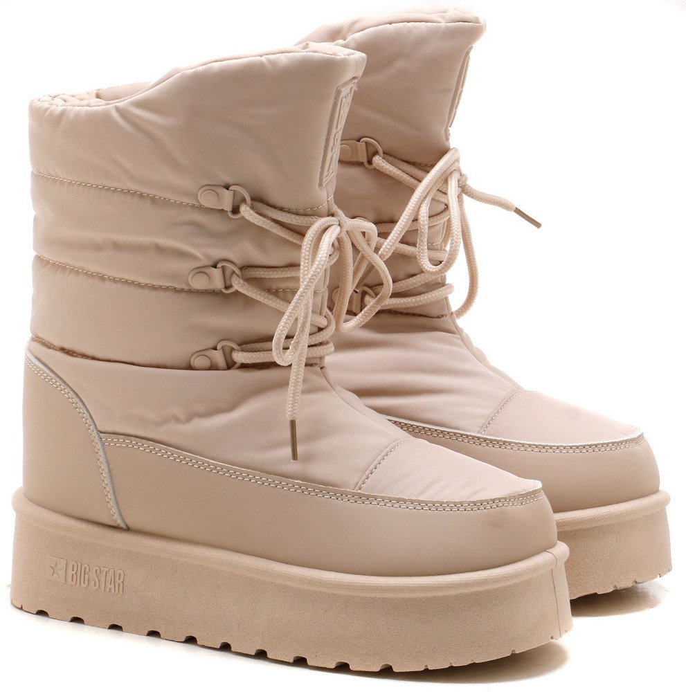 Damskie buty śniegowce Big Star OO274885 beżowy 41