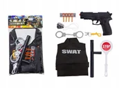 Stroje karnawałowe - Zestaw Policjanta Kamizelka Pistolet Strój - miniaturka - grafika 1