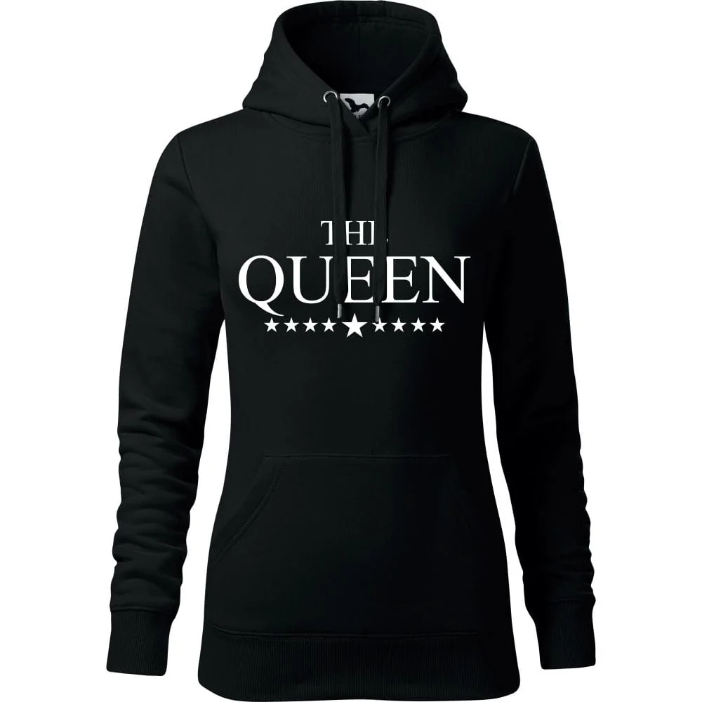 Damska Bluza Z Kapturem - The Queen Czarny Xs