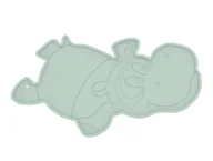 Wanienki dla dzieci - B-Antypoślizgowa mata do wanny hipopotam mint - miniaturka - grafika 1