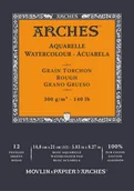 Podobrazia, bloki, papiery - Blok do akwareli Arches Aquarelle A5 300g Rough grain 12 kartek Naturalny biały - miniaturka - grafika 1