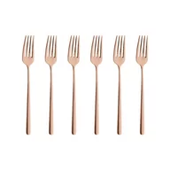 Zestawy sztućców - Komplet Widelczyków Do Ciasta 6 Sztuk Mariza Copper Villa Italia - miniaturka - grafika 1