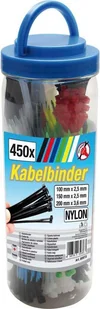Kraftmann Opaski zaciskowe 2.4x100 mm, 450 szt., 5 kolorów B.80873 - Inne mocowania - miniaturka - grafika 1