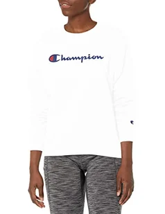 Champion Damska bluza Powerblend Relaxed Crew, sitodruk, White-y08113, XXL - Bluzy damskie - miniaturka - grafika 1