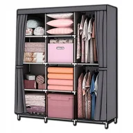 Szafy - SZAFA TEKSTYLNA materiałowa garderoba składana XXL TURYSTYCZNA SZAFA DUŻA - miniaturka - grafika 1