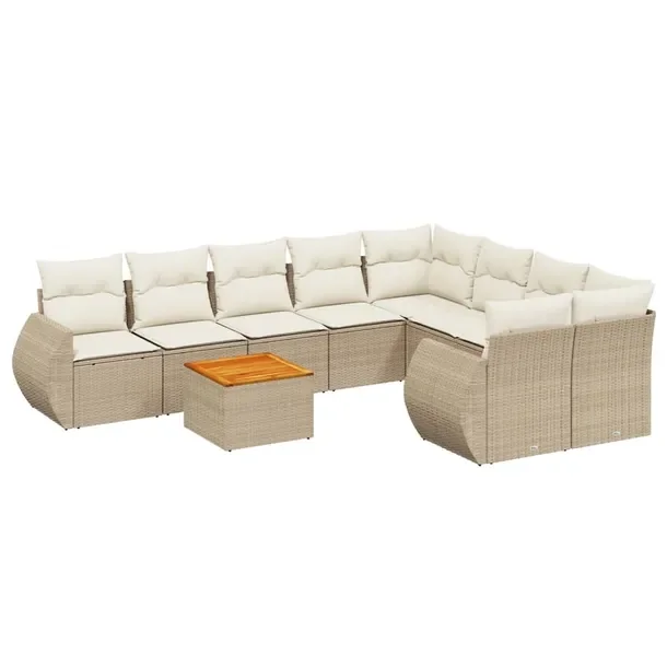 Zestaw mebli ogrodowych modułowych beżowy rattan PE, wymiary: 62x62x69 cm