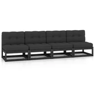 Ławki ogrodowe - vidaXL 4-osobowa sofa ogrodowa z poduszkami, lite drewno sosnowe - miniaturka - grafika 1