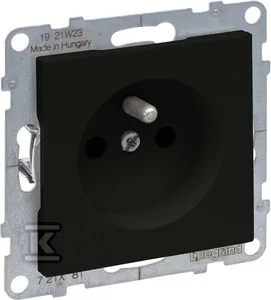Legrand Gniazdo 2P+Z - - 16 A - 250 V~ - zaciski automatyczne, CZARNY SUNO - Gniazdka elektryczne - miniaturka - grafika 1