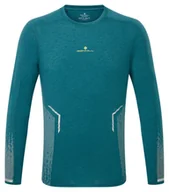 Koszulki sportowe męskie - RONHILL Koszulka do biegania męska z długim rękawem TECH REFLECT L/S TEE deep teal - miniaturka - grafika 1
