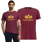 Odzież taktyczna i umundurowanie - Alpha Industries Koszulka Basic 100501 184 - Bordowa - miniaturka - grafika 1
