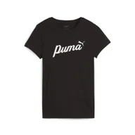 Koszulki sportowe damskie - Damska koszulka ESS+ Script PUMA Black - miniaturka - grafika 1