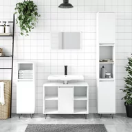 Toaletki - vidaXL Szafka łazienkowa, biała, 30x30x100 cm, materiał drewnopochodny - miniaturka - grafika 1