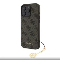 Etui i futerały do telefonów - Oryginalne Etui Guess Apple iPhone 16 Pro Max Small Logo Charms brązowy - miniaturka - grafika 1