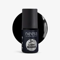Lakiery hybrydowe - Neess One Step Mani lakier hybrydowy 3w1 Czarny Muhumur 4ml - miniaturka - grafika 1