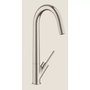 Hansgrohe 12801800 Starck Jednouchwytowa bateria kuchenna 300 z wyciąganą wylewką stal szlachetna - Baterie kuchenne - miniaturka - grafika 1