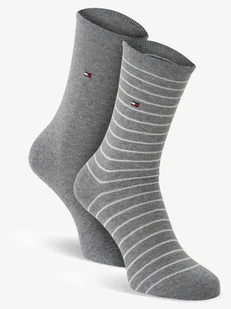 Tommy Hilfiger Skarpety pakowane po 2 szt. Kobiety Bawełna szary w paski, 35-38 - Skarpetki damskie - miniaturka - grafika 1