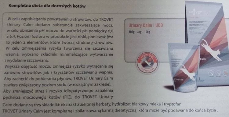 TROVET UCD Urinary Calm Diet (dla kota) 0,5kg + niespodzianka dla kota GRATIS!