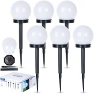 Lampy ogrodowe - Lampki ogrodowe solarne LED wbijane kule 33,5 cm 6 szt. - miniaturka - grafika 1